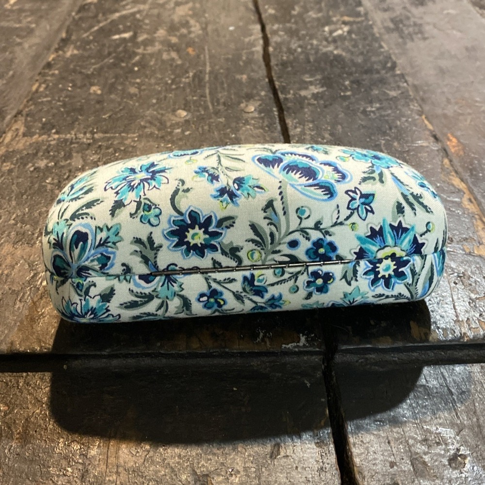 Vera Bradley Floral Hard Frame Teal Cloth Eyeglass Case - Picture 3 of 7